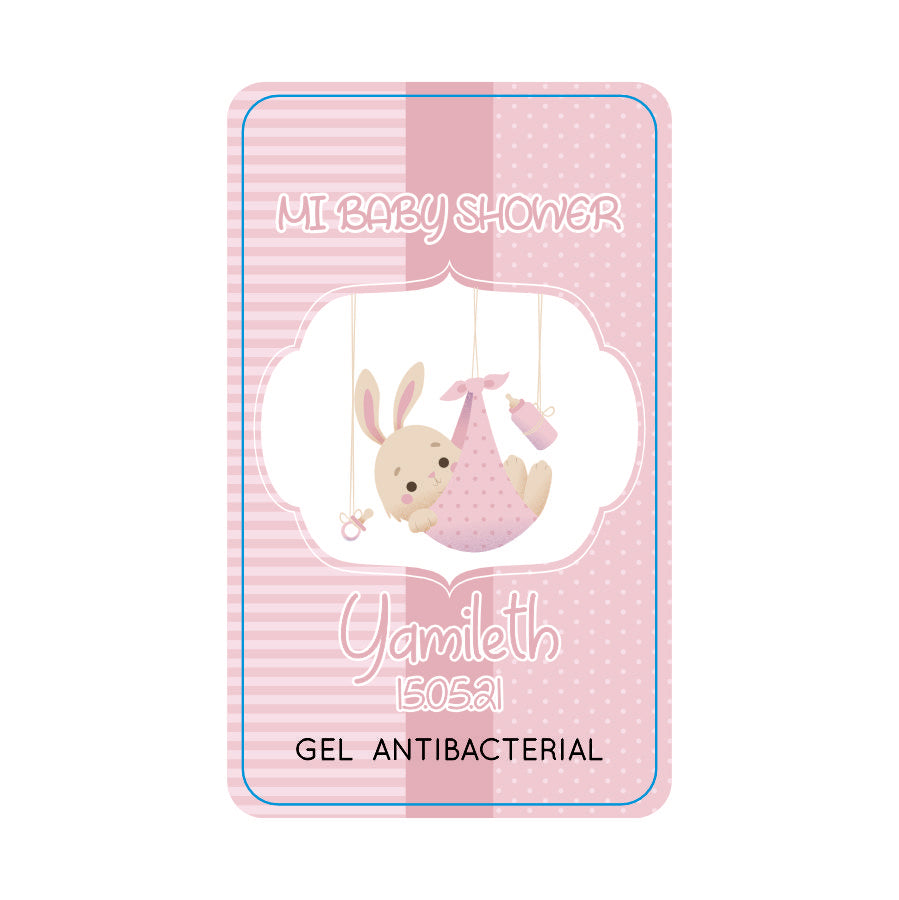 Gel Antibacterial ó Crema para Fiesta Baby Shower Bautizo Perzona