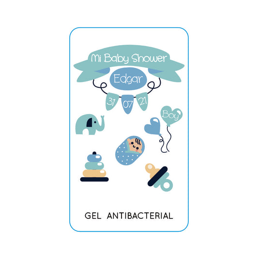 Gel Antibacterial ó Crema para Fiesta Baby Shower Bautizo Perzona