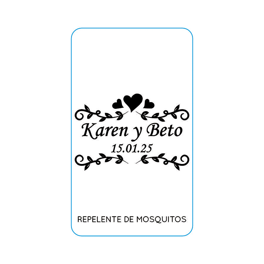 Repelente para Boda Personalizado – Mod. 34 Muchos corazones 💍