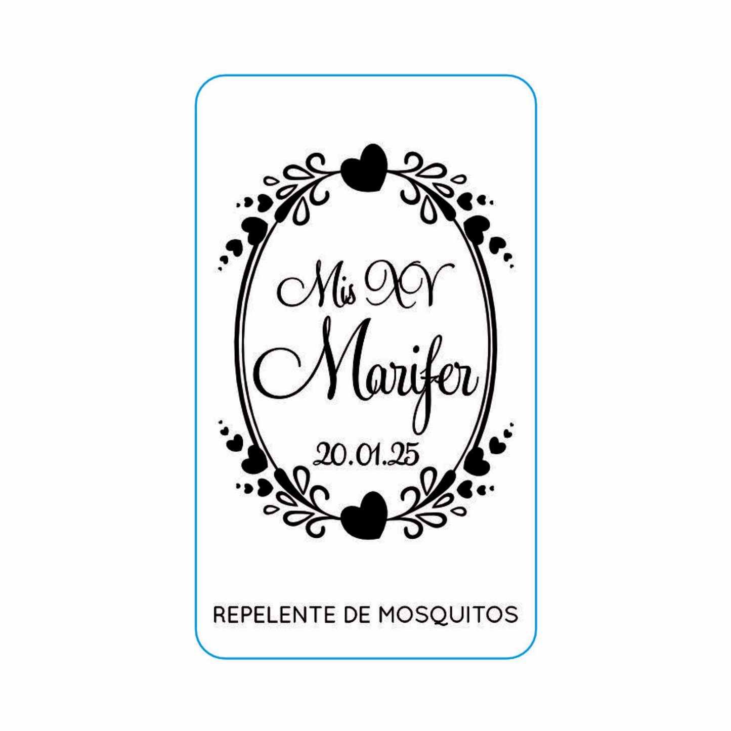 Repelente para XV Años Personalizado – Mod. #22 Espejo corazon 🦟