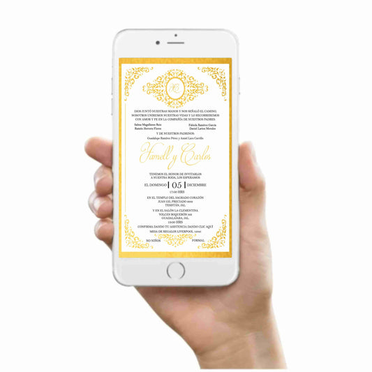 Invitación Mod . 3.1  Marco Oro | Festiboda