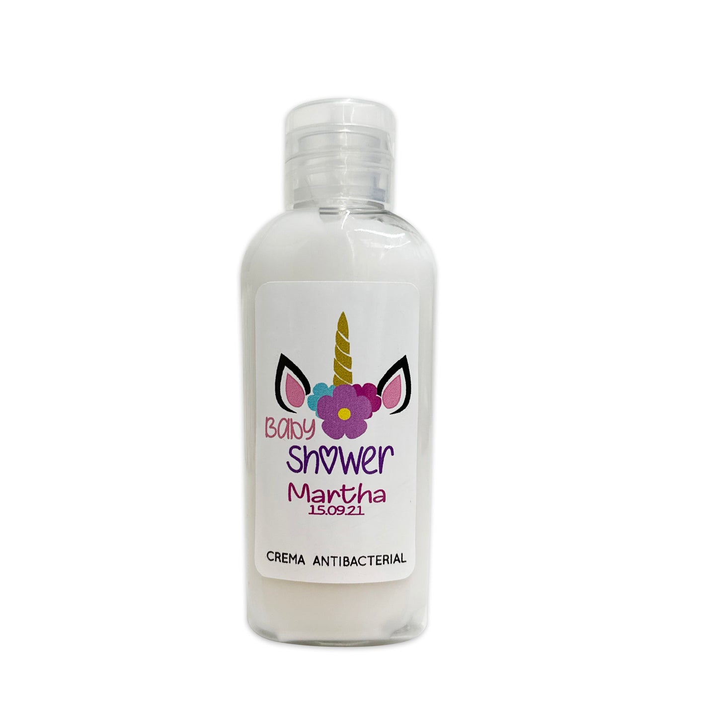 Gel Antibacterial ó Crema para Fiesta Baby Shower Bautizo Perzona