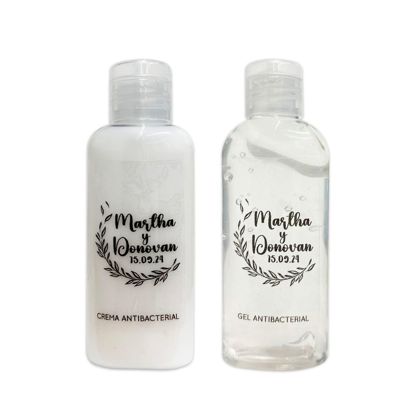 Gel Antibacterial ó Crema para Boda Personalizado – Mod. 50 Vuelv