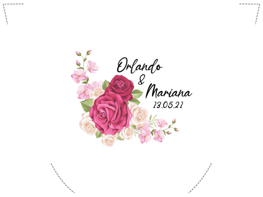 Pantufla Full Color Mod 176 Medias flores y rosas | Festiboda