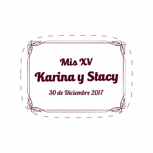 Cilindro para XV años - Mod. 28 Marco mis XV 🧴 | Festiboda