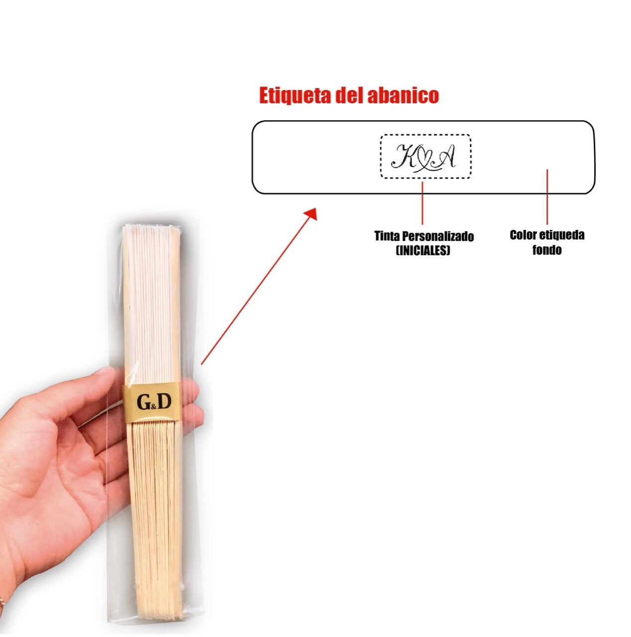 Abanico para Boda Personalizado - Mod. 27 Lineal