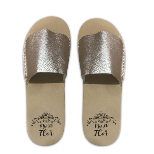 Chancleta para XV años - Mod.27 Corona y Flores 🩴 | Festiboda