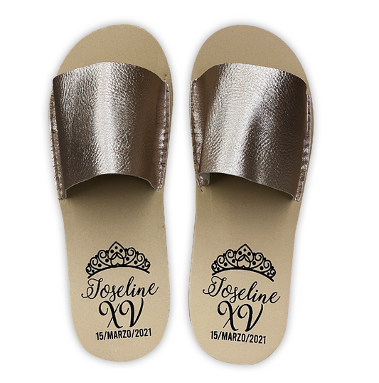 Chancleta para XV años - Mod.28 Corona Corazón 🩴 | Festiboda
