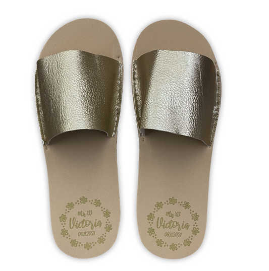 Chancleta para XV años - Mod.46 Florecitas XV 🩴 | Festiboda