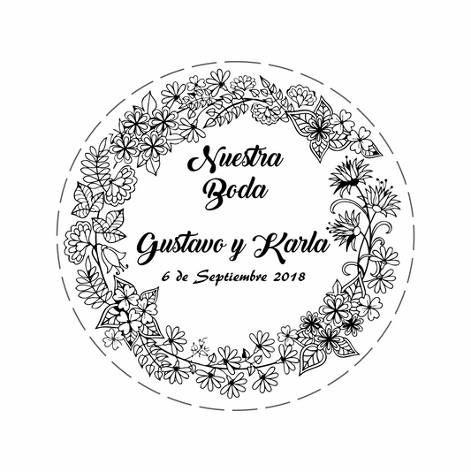 Cilindro para Boda y XV Años - Mod. 127 Floral 💍 | Festiboda