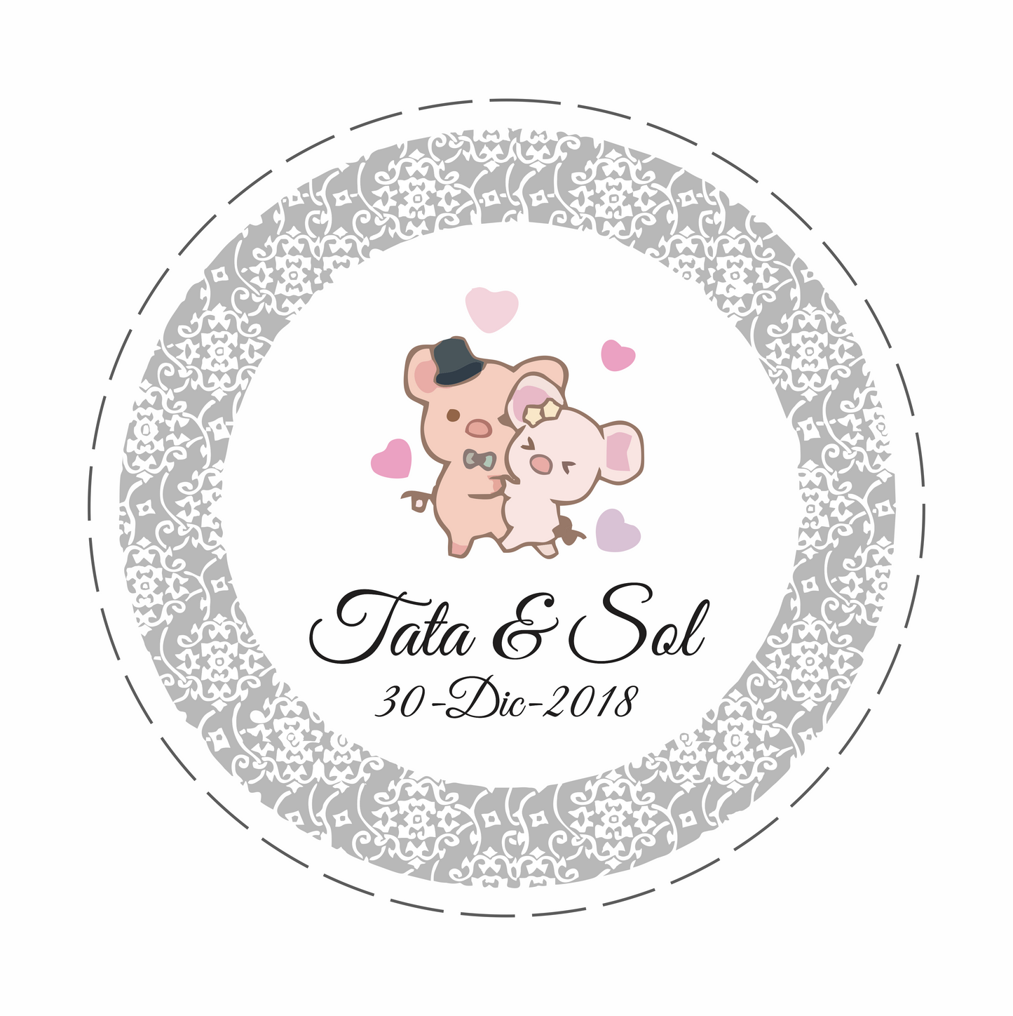 Cilindro para boda - Mod. 141 Puerquitos 💍 | Festiboda