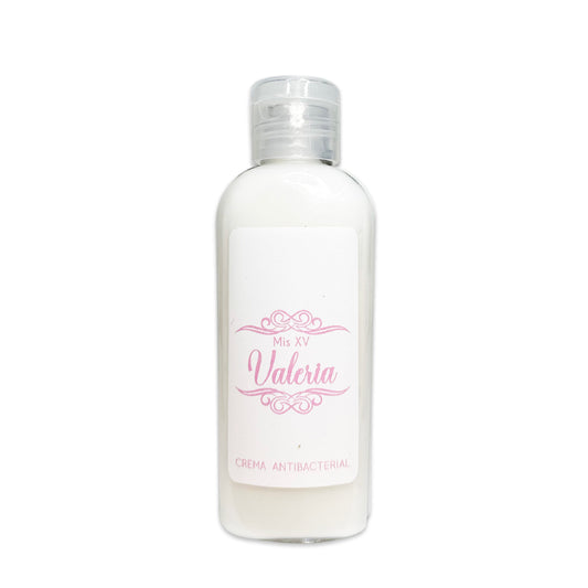 Gel Antibacterial ó Crema para XV Años Personalizado Mod. 45 Mia