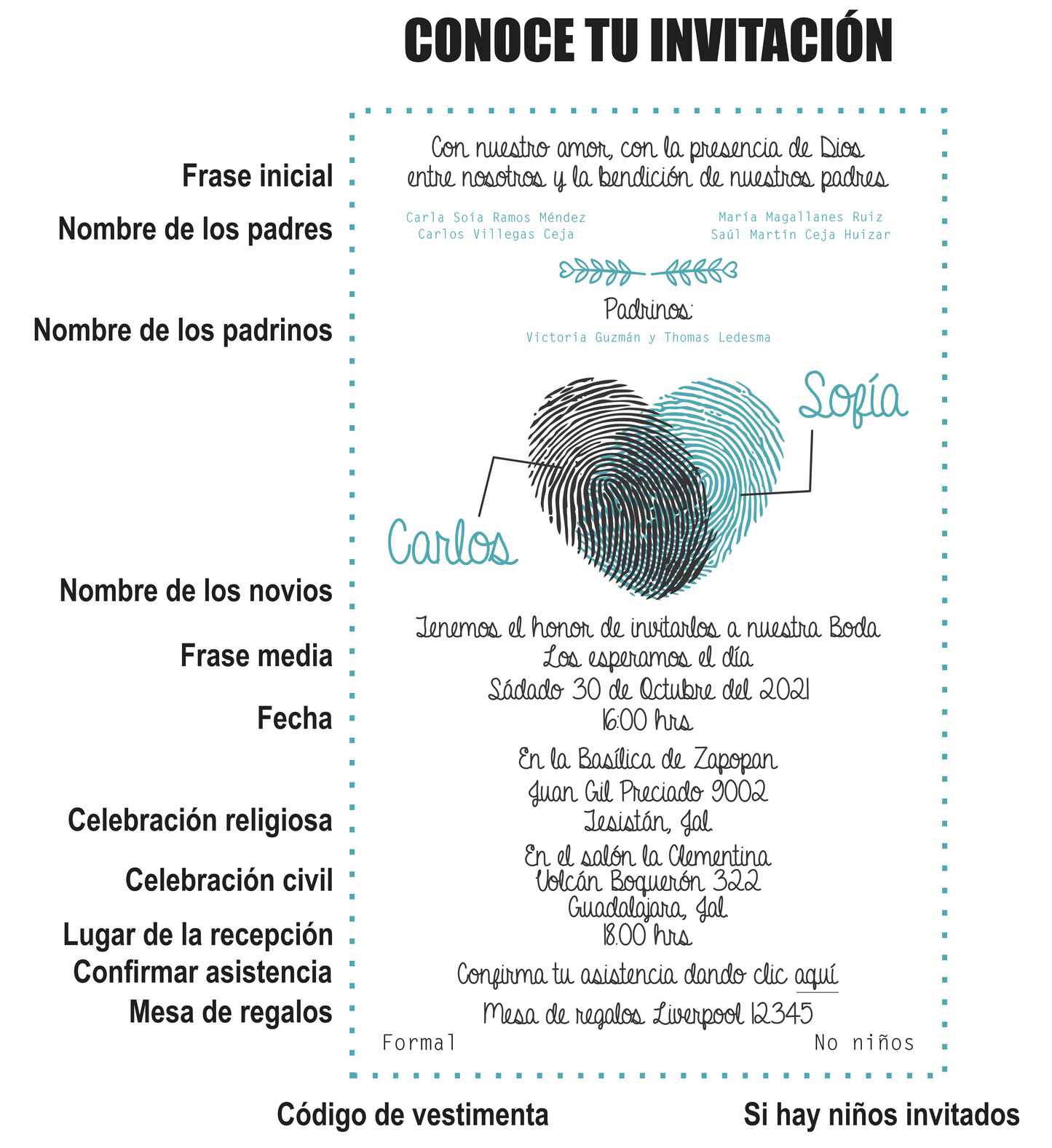 Invitación Mod . 14 Huella | Festiboda