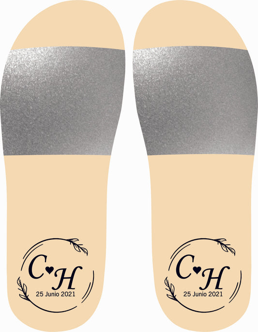 Chancleta para boda - Mod.18 Hojitas Corazón 💍 | Festiboda