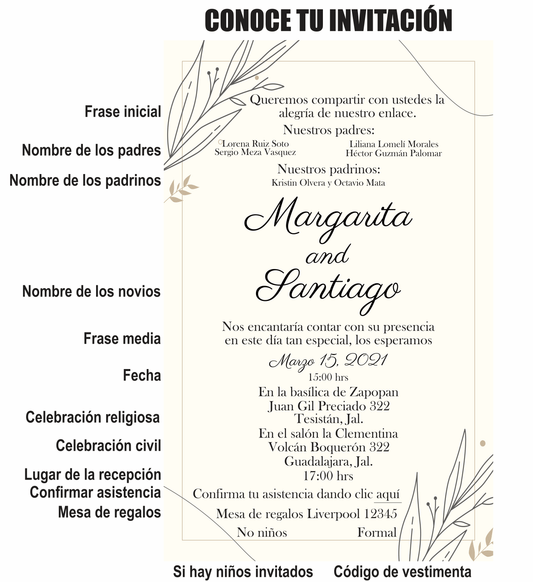 Invitación Mod . 25 Trazo | Festiboda