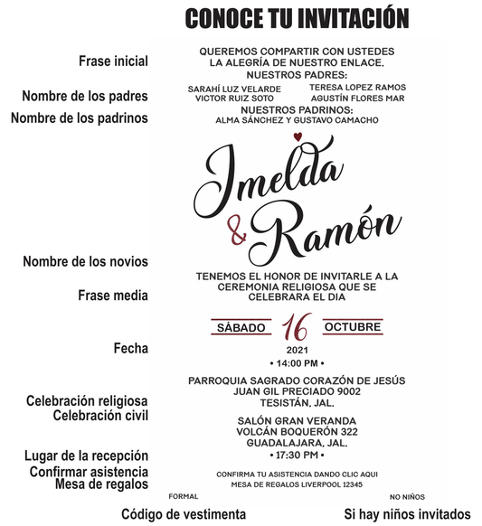 Invitación Mod . 26 Mini Corazón | Festiboda