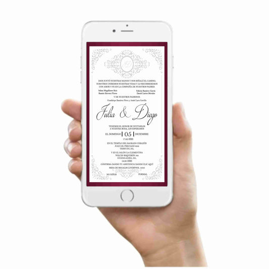 Invitación Mod . 3 Marco Tinto | Festiboda