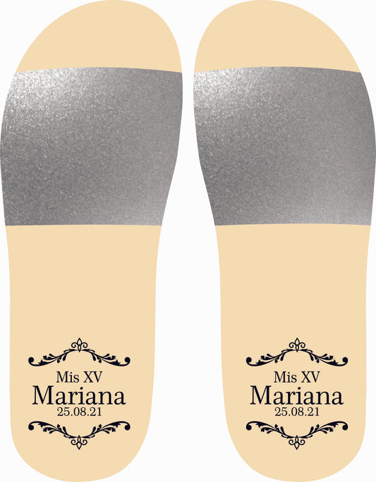 Chancleta para XV años - Mod.30 Greca Mis XV 🩴 | Festiboda