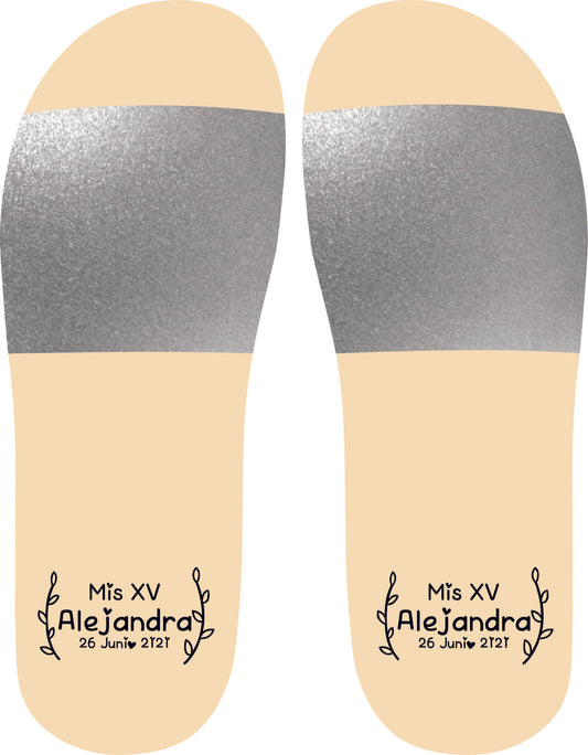 Chancleta para XV años - Mod.34 Mis XV Espigas 🩴 | Festiboda