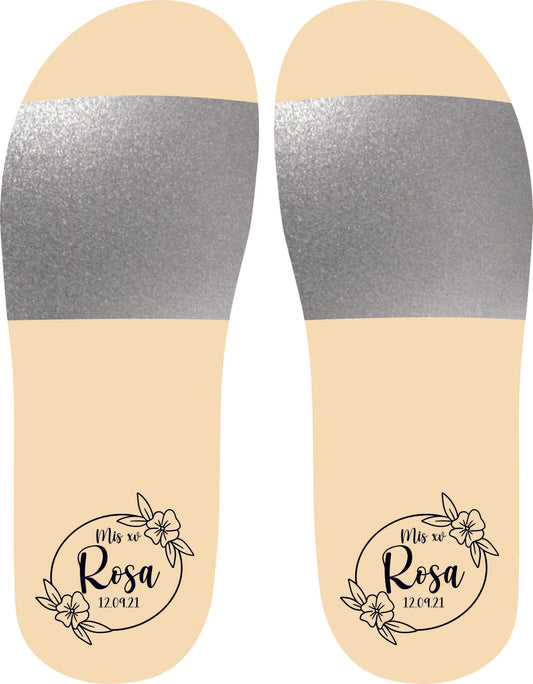 Chancleta para XV años - Mod.35 Rosa XV Años 🩴 | Festiboda