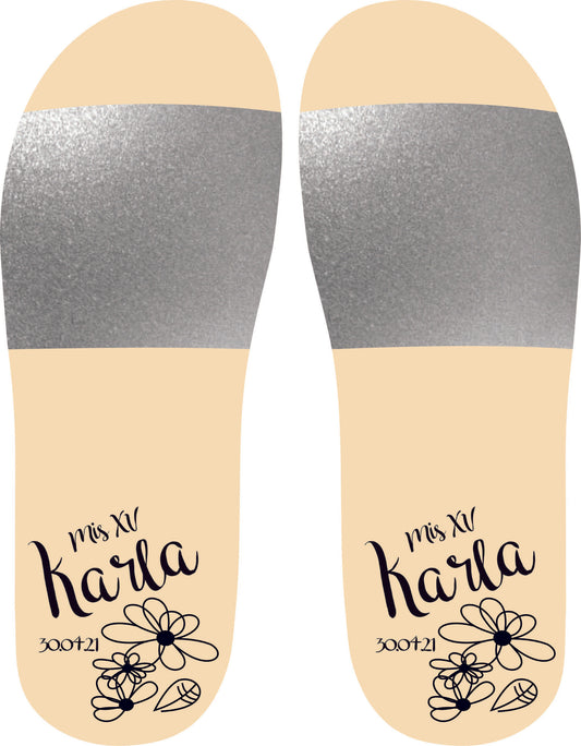 Chancleta para XV años - Mod.38 Flores 🩴 | Festiboda