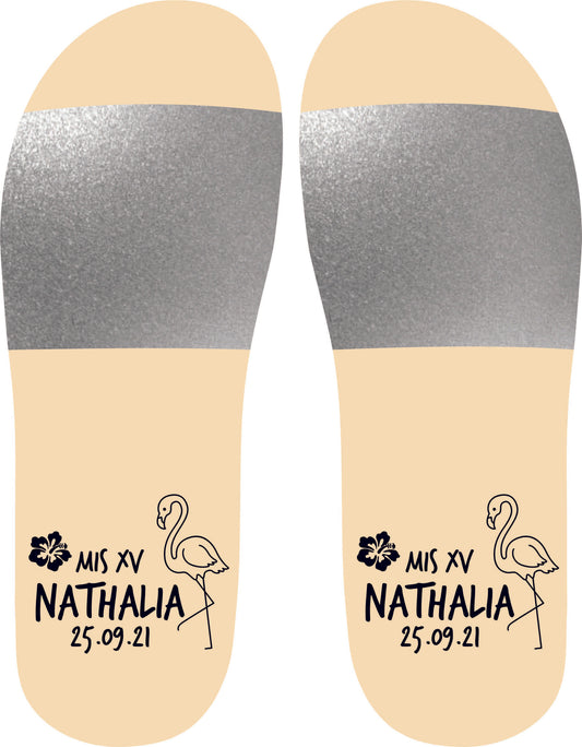 Chancleta para XV años - Mod.41 Flamenco Mis XV 🩴 | Festiboda