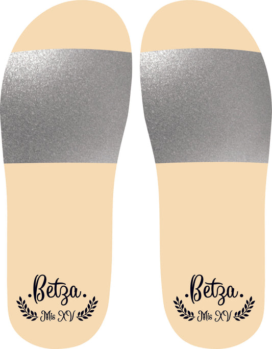 Chancleta para XV años - Mod.43 Hojitas Mis XV 🩴 | Festiboda