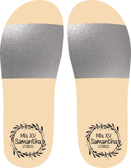 Chancleta para XV años - Mod.45 Circulo y Hojitas 🩴 | Festiboda