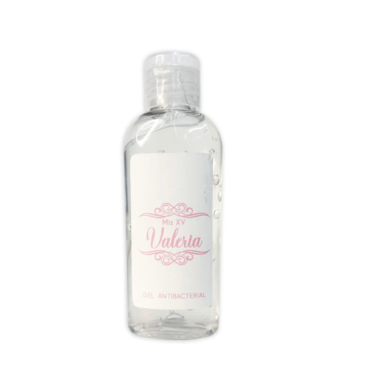 Gel Antibacterial ó Crema para XV Años Personalizado Mod. 45 Mia