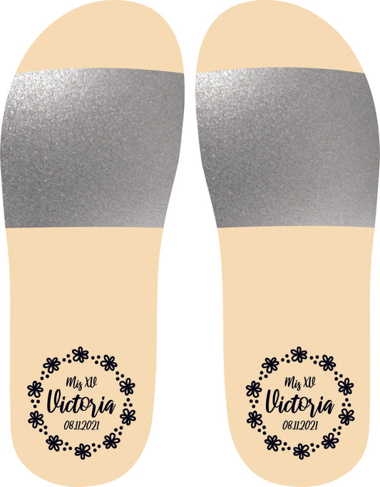 Chancleta para XV años - Mod.46 Florecitas XV 🩴 | Festiboda