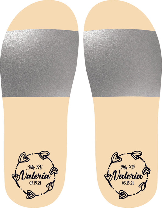 Chancleta para XV años - Mod.48 Muchos Corazones 🩴 | Festiboda