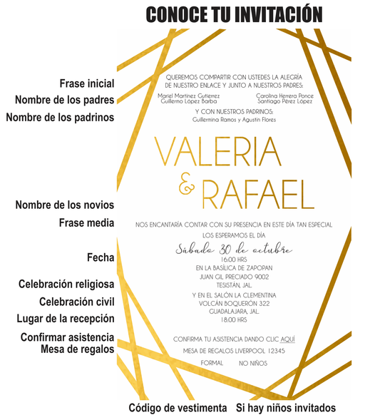 Invitación Mod . 5 Lineas | Festiboda