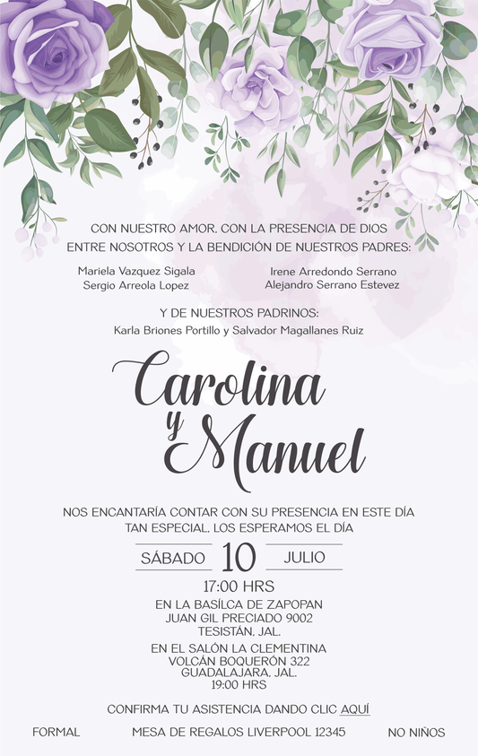 Invitación Mod . 9 Rosa Colgante | Festiboda
