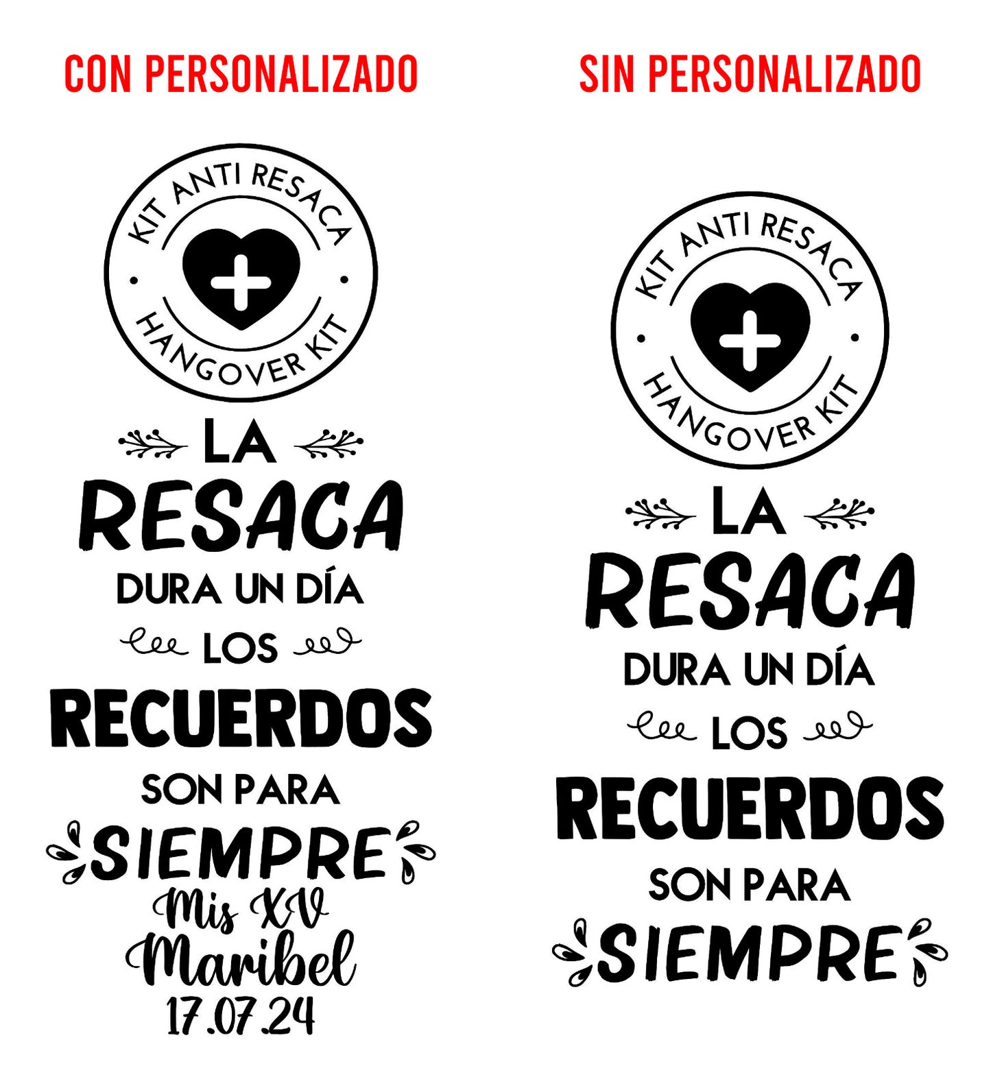 Costalito para Kit Anticruda para XV Años mod. 6 Resaca XV 🎁