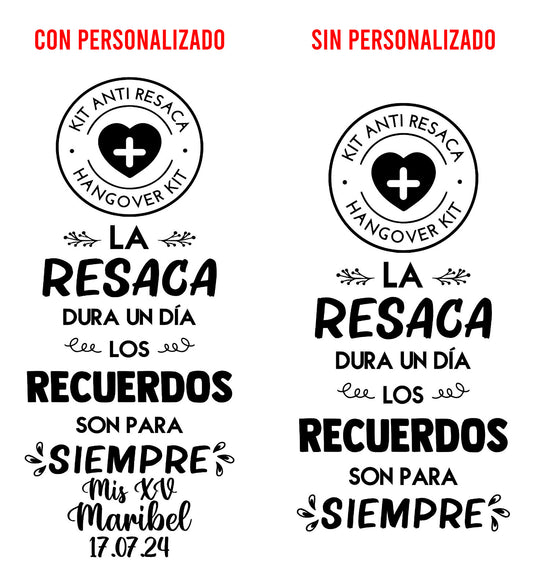 Costalito para Kit Anticruda para XV Años mod. 6 Resaca XV 🎁