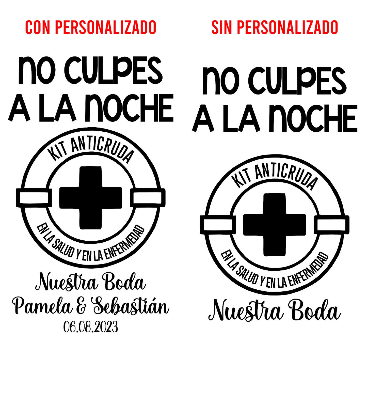 Costalito para Kit Anticruda para Boda mod. 9 No culpes a la noch