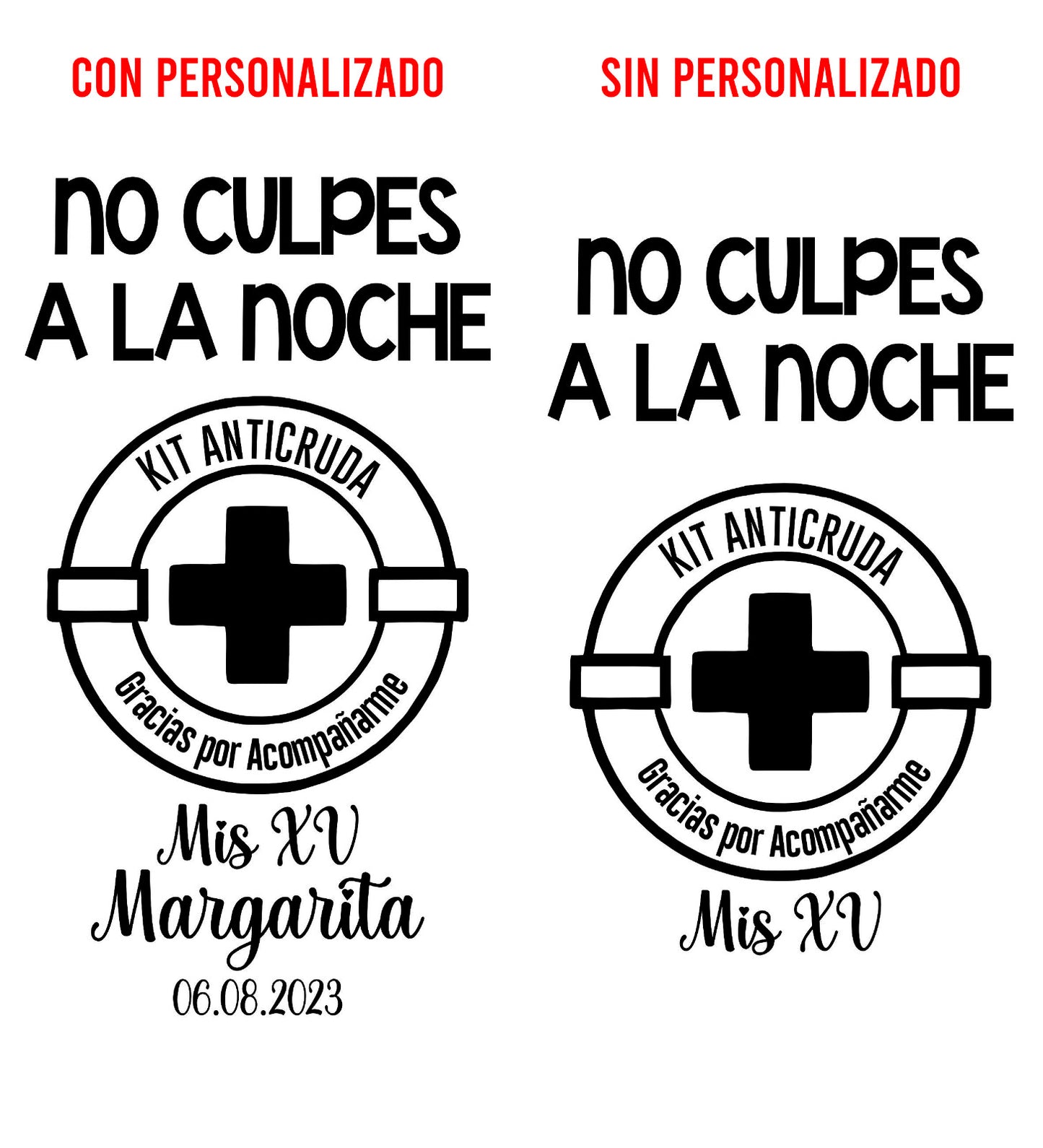 Costalito para Kit Anticruda para XV Años mod. 9 No culpes a la n