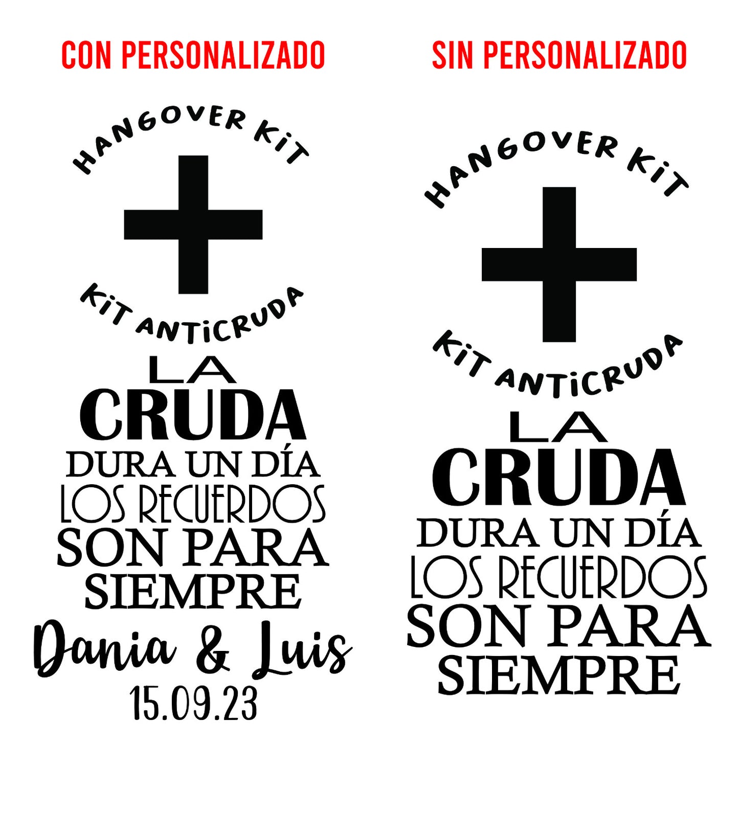 Costalito para Kit Anticruda para Boda mod. 3 La cruda Dura un di