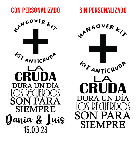 Costalito para Kit Anticruda para Boda mod. 3 La cruda Dura un di