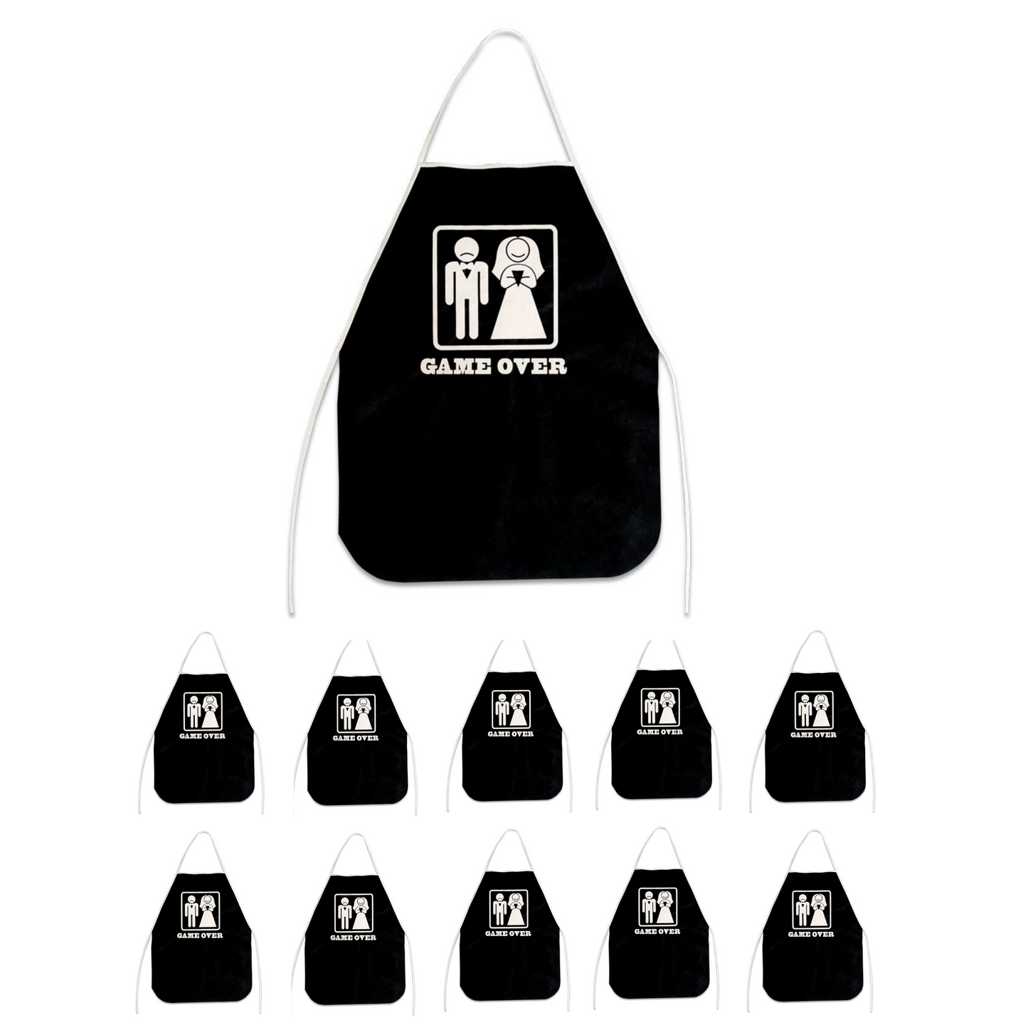 Mandiles para Boda GAME OVER Paquete 10 pzas -- 🔥 ENVIO INMEDIATO