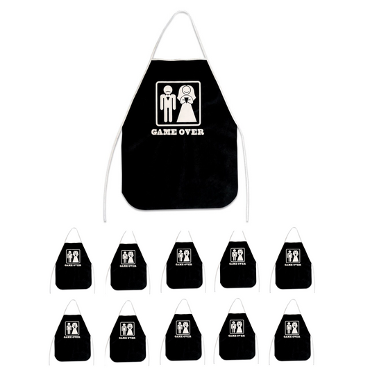 Mandiles para Boda GAME OVER Paquete 10 pzas