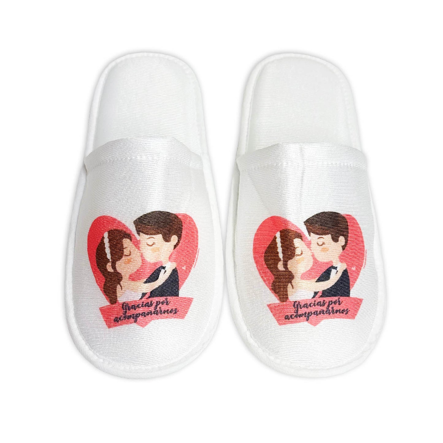 Pantufla para Boda Mod 177 Pareja a Color -- GRACIAS POR ACOMPAÑ