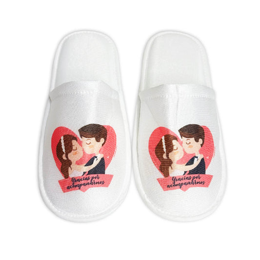 Pantufla para Boda Mod 177 Pareja a Color  -- GRACIAS POR ACOMPAÑ