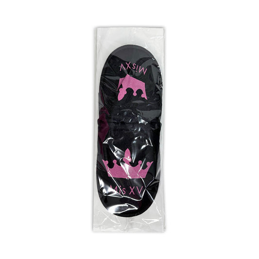 Pantufla Mod 139 Princesa  MIS XV ( Tela : Negra Tinta : Fiusha )