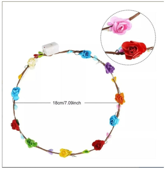 Corona Tiara Flores con Luces | Festiboda