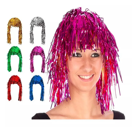 PELUCA TIRAS METALICAS COLORES | Festiboda