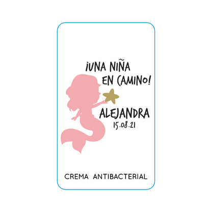 Gel Antibacterial ó Crema para Fiesta Baby Shower Bautizo Perzona