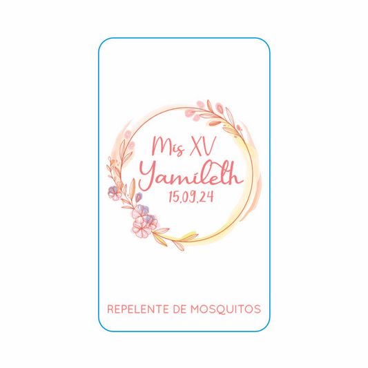 Repelente para XV Años Personalizado – Mod. #15 Amarillos 🦟