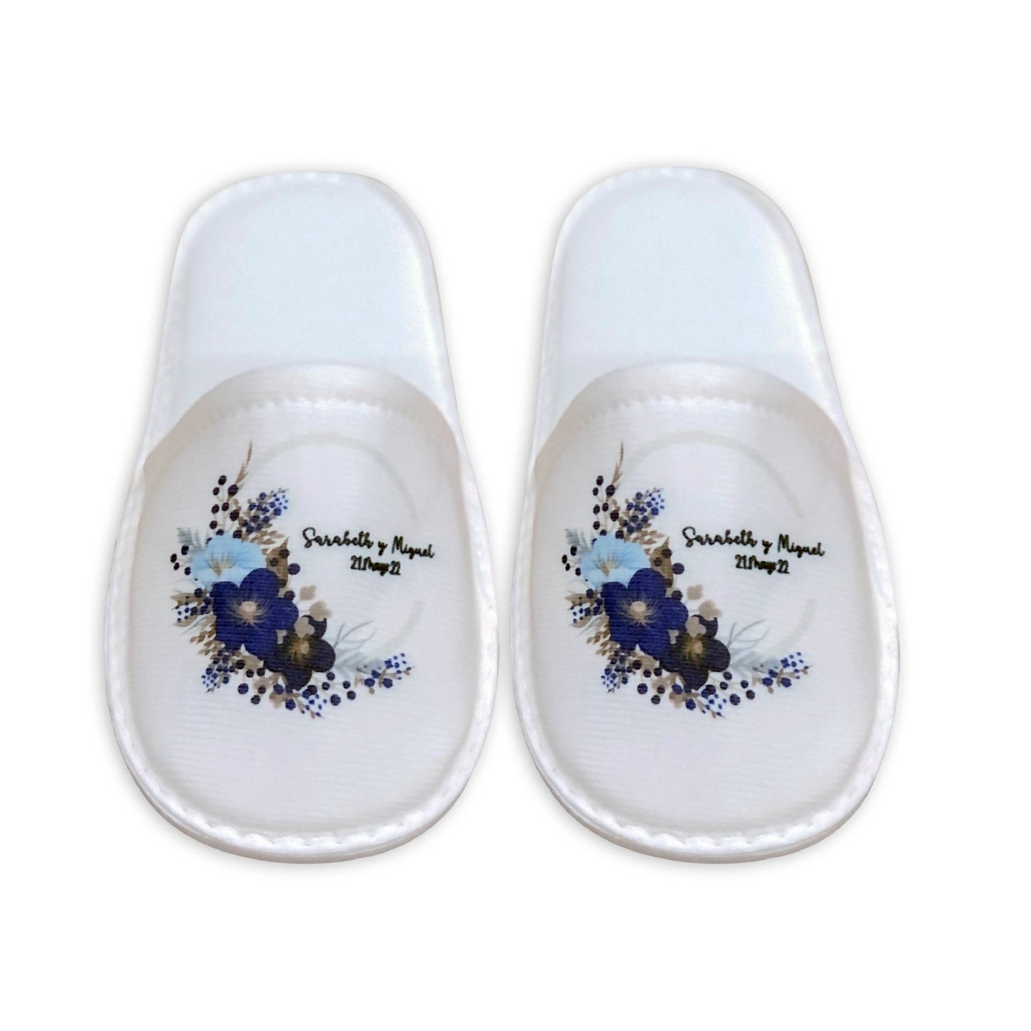 Pantufla Full Color Mod 179 Flores azules | Festiboda