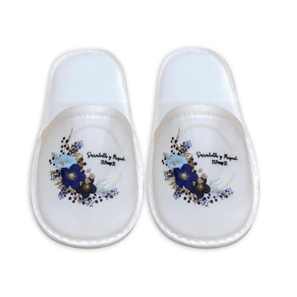Pantufla Full Color Mod 179 Flores azules | Festiboda